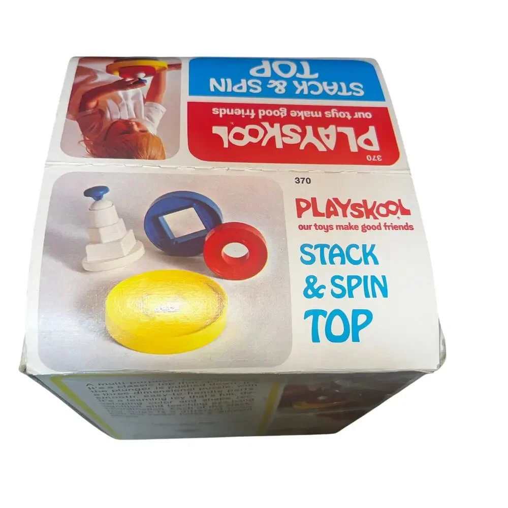 Vintage Playskool stack & spin top primary colors 2-6 yrs old